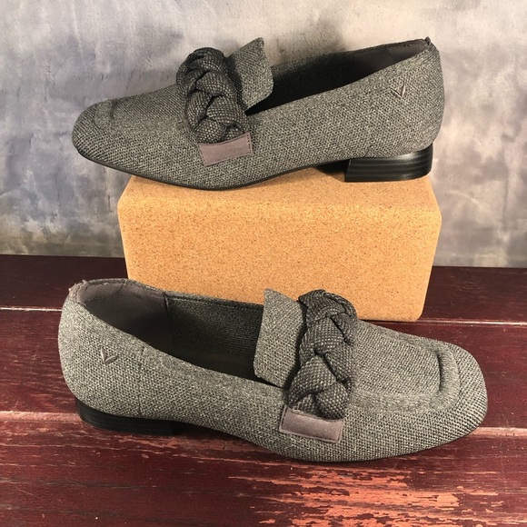 Vivala Women's Classic Square Toe Penny Loafers Grey Size 9 - Picture 2 of 9